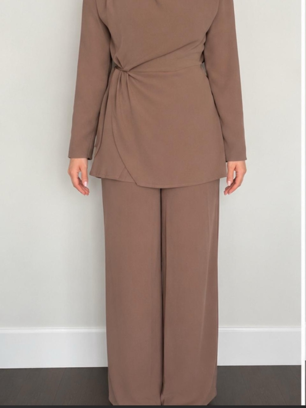 Women's Wide-Leg Pants and top in Taupe